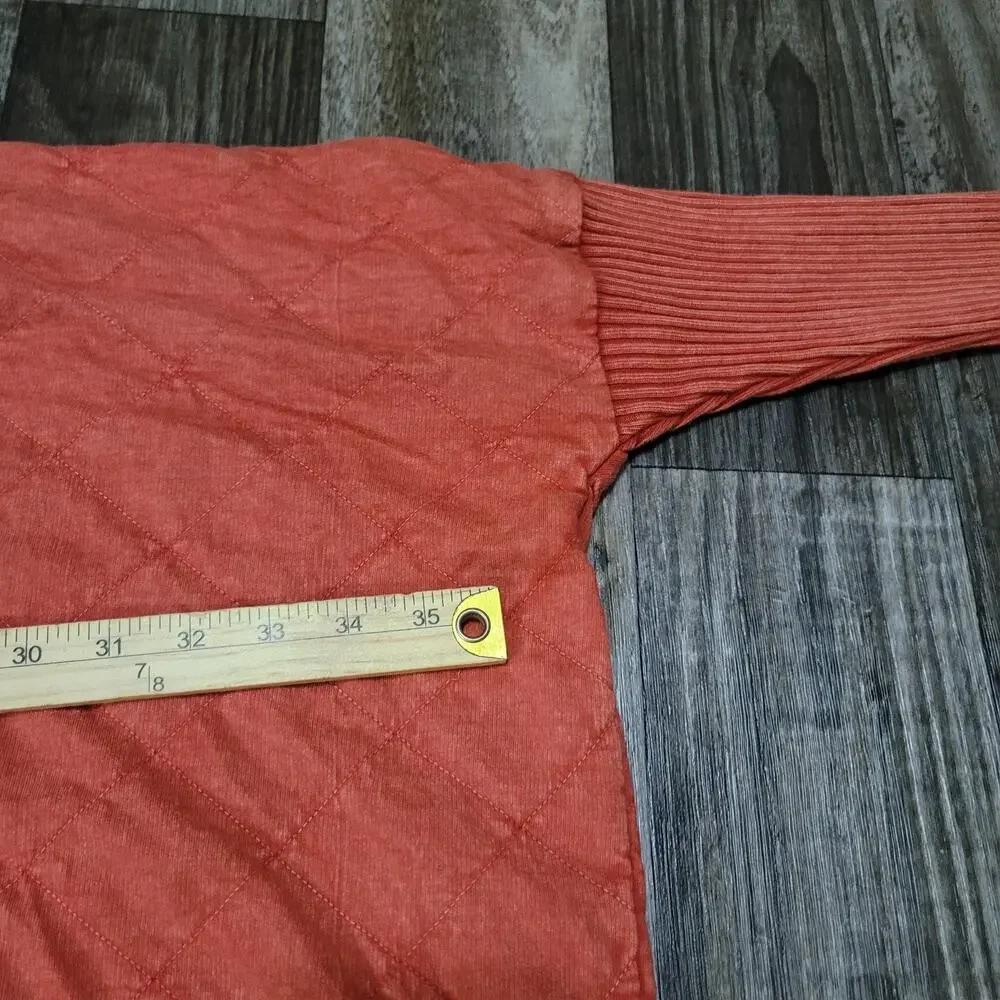 Free People Shiloh Quilted Sweatshirt Pullover‎ Zip Swing Hi Lo Size Small